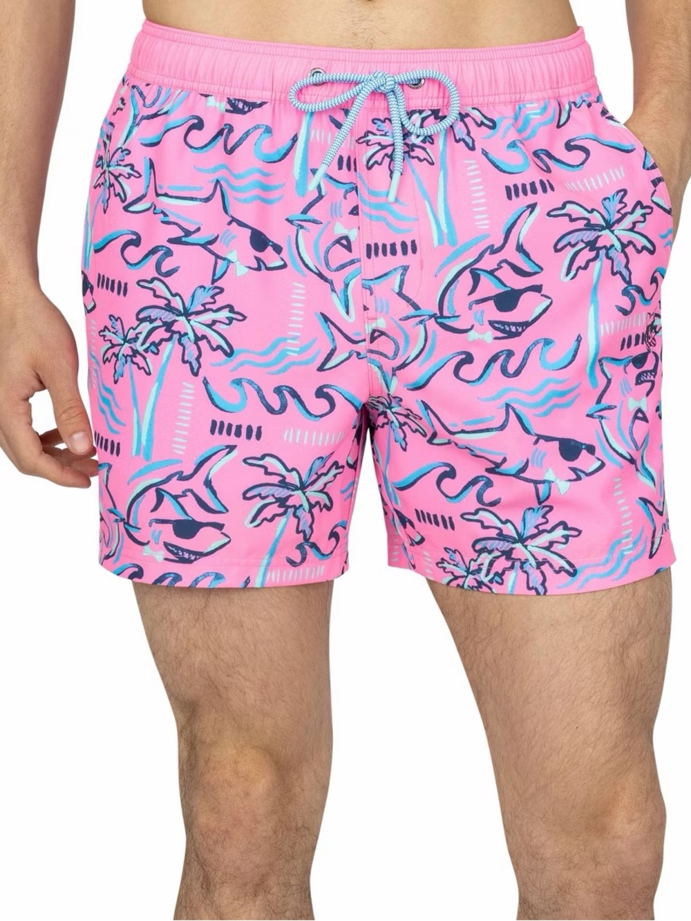 Party Pants size xxl Sharky Swim Shorts pink and Blue Sharks